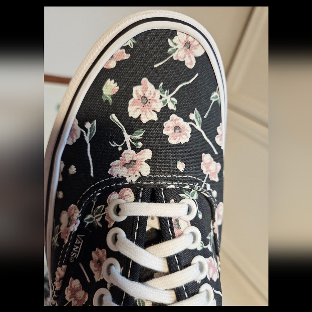 Vans floral lace up sneaker shoe women 8.5 mens 7 - Picture 8 of 10
